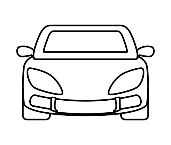 Silueta de coche de delante. Icono de transporte. vector — Vector de stock