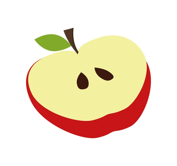 Alimento saludable y orgánico. Icono de fruta de manzana. gráfico vectorial — Vector de stock