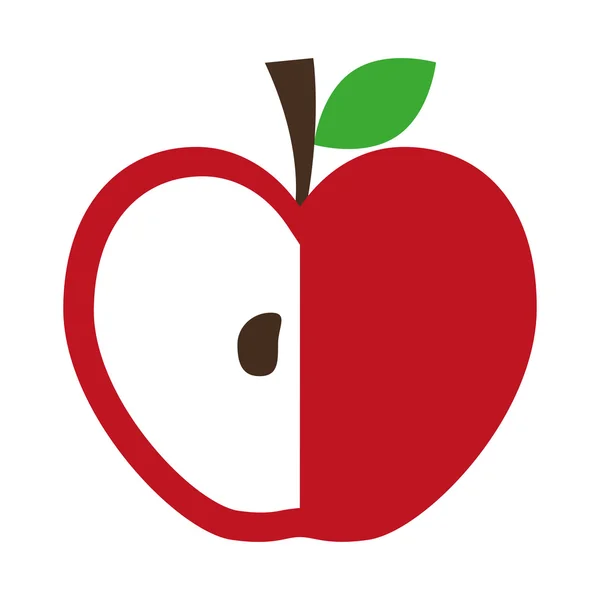 Cibo sano e biologico. Icona di frutta di mela. grafica vettoriale — Vettoriale Stock
