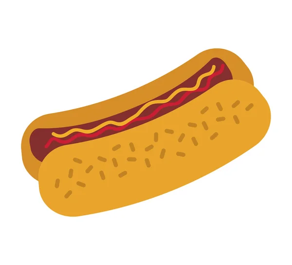 Concepto de comida rápida y callejera. Comiendo afuera. icono de perro caliente. Vec — Vector de stock