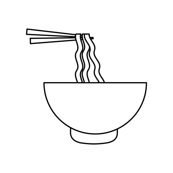 Concepto de comida rápida y callejera. Comiendo afuera. icono de fideos. Vecto. — Vector de stock