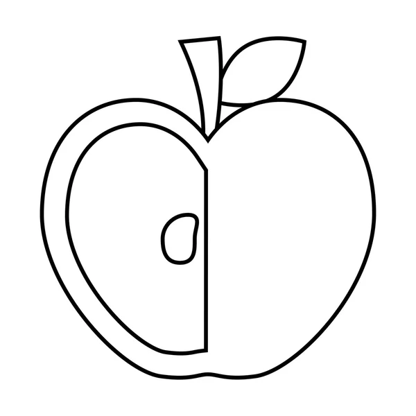 Alimento saludable y orgánico. Icono de fruta de manzana. gráfico vectorial — Archivo Imágenes Vectoriales