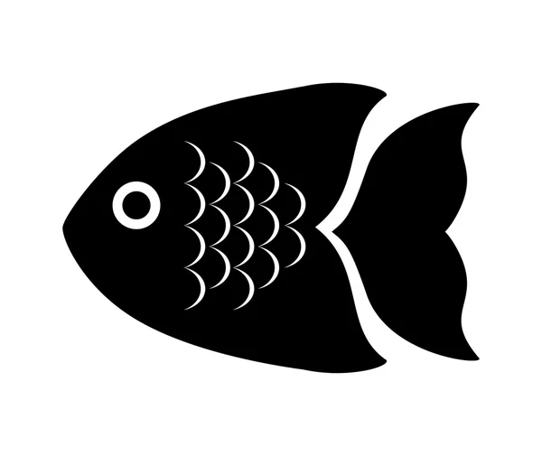 Fish design over isolated background. Sea life icon, vector grap — Stock Vector