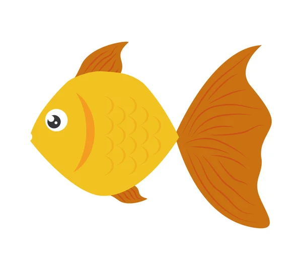 Дизайн рыбы на изолированном фоне. Икона морской жизни, векторный грап — стоковый вектор
