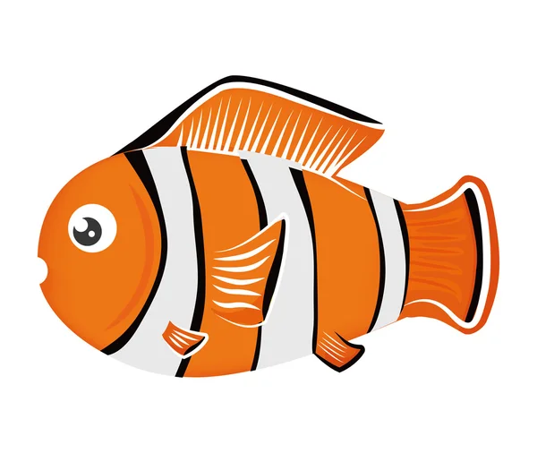 Дизайн рыбы на изолированном фоне. Икона морской жизни, векторный грап — стоковый вектор