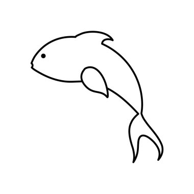 İzole arka plan üzerinde balık tasarımı. Deniz yaşamı simgesi, vektör grap