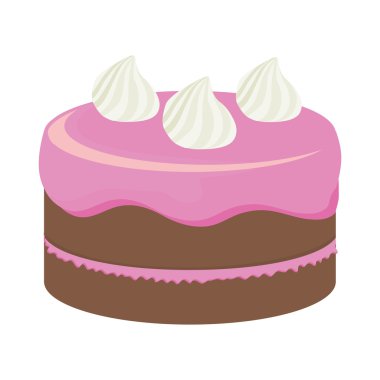 Krema tasarımı ile Kek. Fırın simgesi. vektör grafiği