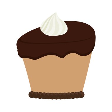 Krema tasarımı ile Kek. Fırın simgesi. vektör grafiği