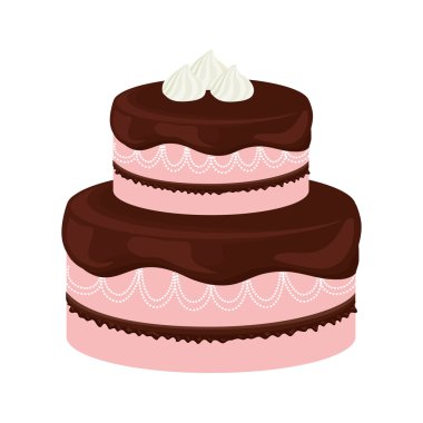 Krema tasarımı ile Kek. Fırın simgesi. vektör grafiği