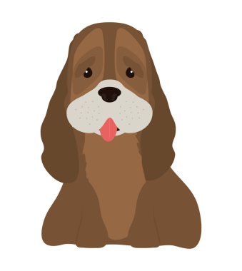 Aşk hayvan ve evde beslenen hayvan. Köpek çizgi film simgesi. vektör grafiği