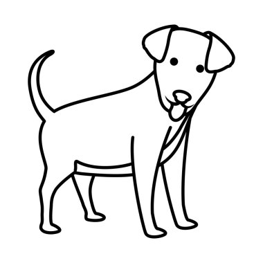 Aşk hayvan ve evde beslenen hayvan. Köpek çizgi film simgesi. vektör grafiği