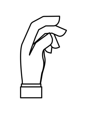 El konsepti. parmak simgesi ile özel bir hareket. vektör grafiği