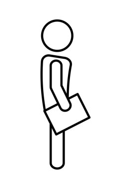 İşadamı konsepti. bavul simgesi ile erkek piktogram. vektör g