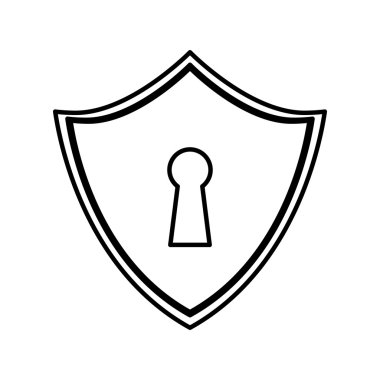 Güvenlik sistemi konsepti. asma kilit ve kalkan simgesi. koruma co