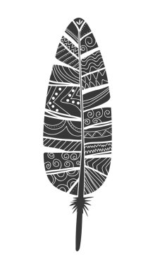 Bohemic çizmek kavramı. Tüy simgesi. vektör grafiği