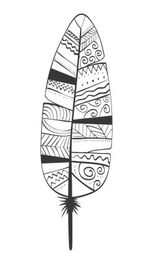 Bohemic çizmek kavramı. Tüy simgesi. vektör grafiği