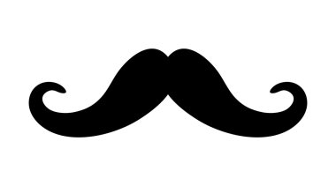 Beyaz arka plan üzerinde siyah bıyık. vektör grafiği