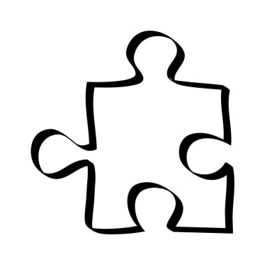 Oyun ve ekip çalışması tasarım. Bulmaca simgesi. vektör grafiği