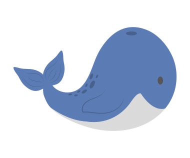 Şirin hayvan tasarımı. Balina simgesi. vektör grafiği