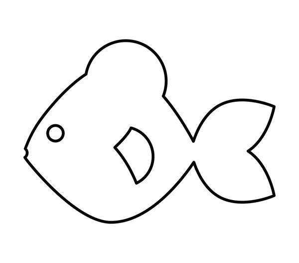Disegno di pesce su sfondo isolato. Icona della vita marina, grap vettoriale — Vettoriale Stock