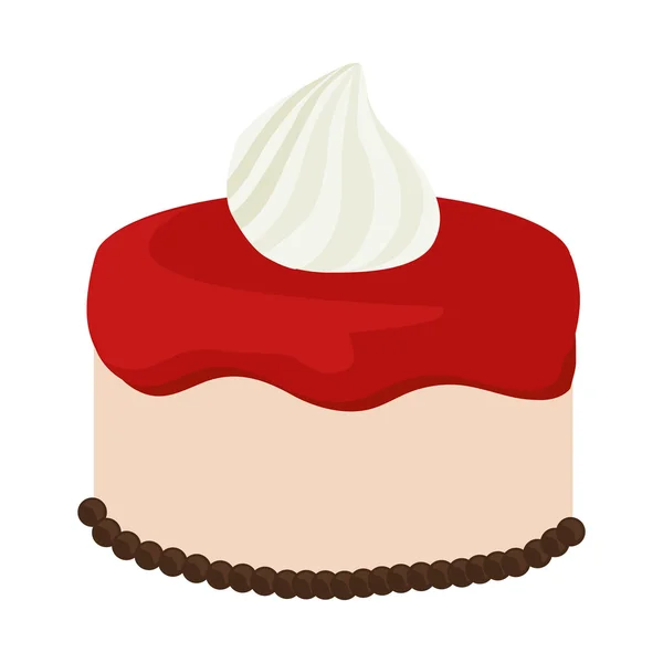 Pastel con diseño crema. Icono de panadería. gráfico vectorial — Vector de stock