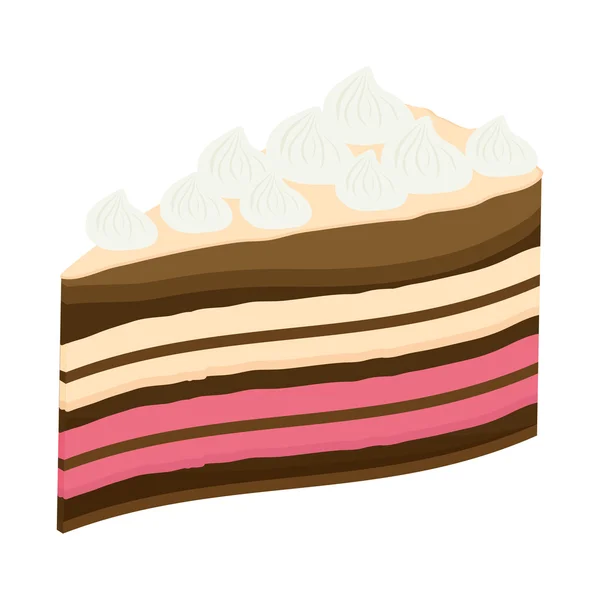 Pastel con diseño crema. Icono de panadería. gráfico vectorial — Vector de stock