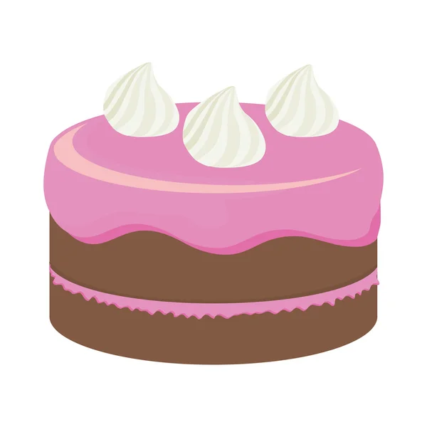 Kuchen mit Sahne-Design. Bäcker-Ikone. Vektorgrafik — Stockvektor