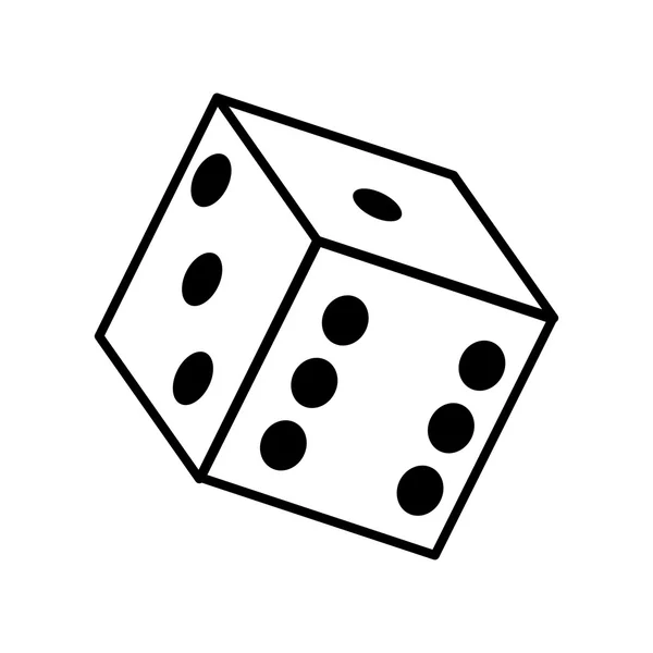 Casino y concepto de juego. Icono de dados. gráfico vectorial — Vector de stock