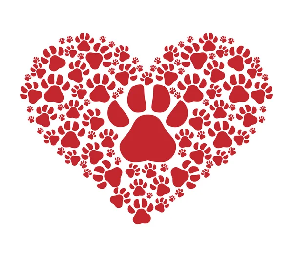 Zwierząt i zwierzętom miłości. Pies ikona drukowania stóp. grafika wektorowa — Wektor stockowy