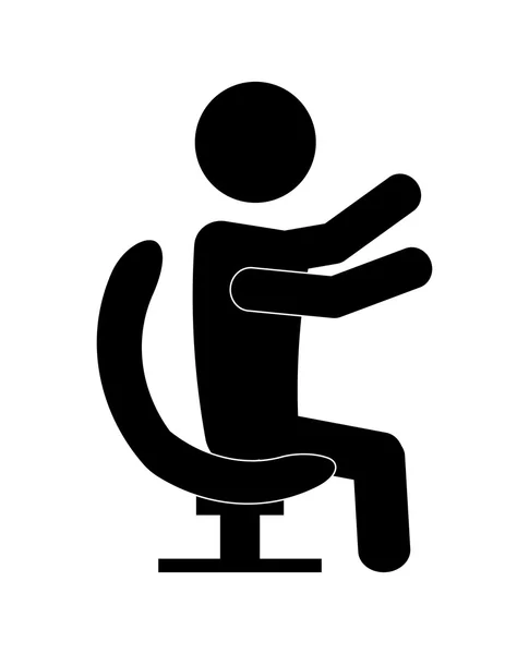 Conceito de empresário. pictograma masculino sobre o ícone do assento. gráfico vetorial —  Vetores de Stock