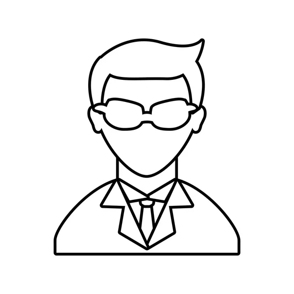 Businessman concept. male person with glasses icon. vector graph — Stock Vector