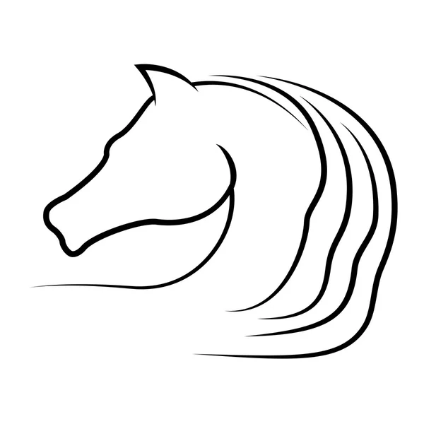 Horse silhouette. Farm Animal icon. vector graphic — Stok Vektör