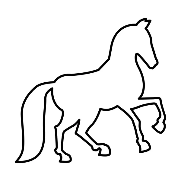 Silueta de caballo. Icono de Farm Animal. gráfico vectorial — Vector de stock