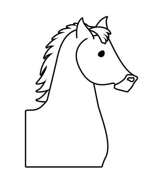 Horse silhouette. Farm Animal icon. vector graphic — 스톡 벡터