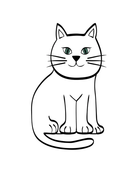 Concept de chat. Icône animal dessin animé mignon. graphique vectoriel — Image vectorielle
