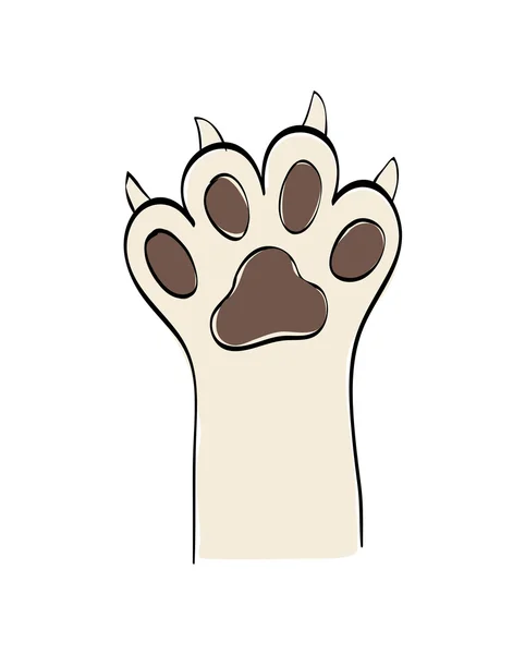 Concetto gatto. icona del piede animale. grafica vettoriale — Vettoriale Stock