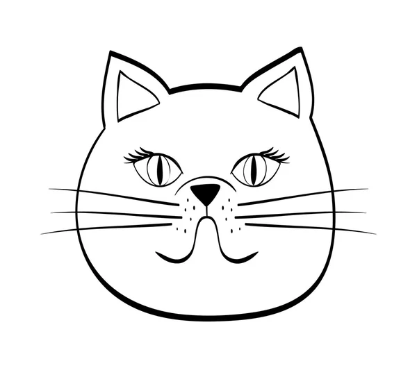 Кошачья концепция Симпатичная икона мультяшного животного. векторная графика — стоковый вектор