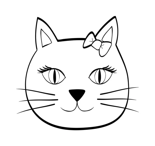 Concepto de gato. Lindo icono animal de dibujos animados. gráfico vectorial — Vector de stock