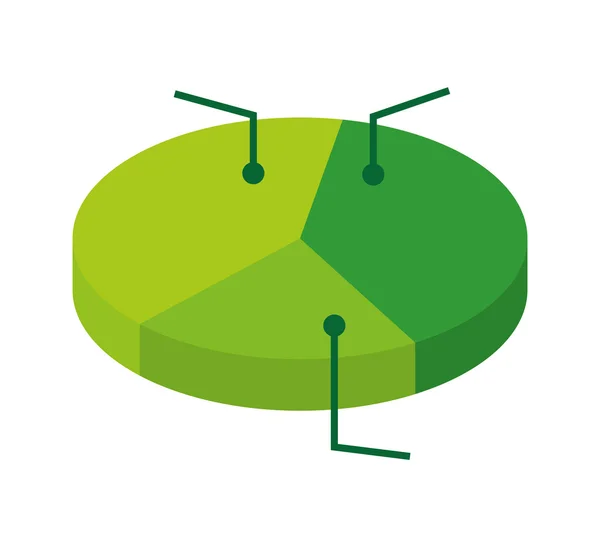 Концепция зеленых инфографических данных. икона торта векторная графика — стоковый вектор