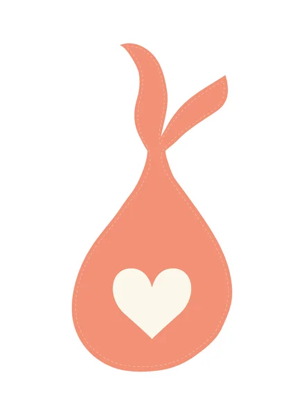 Design de saco de bebê. Ícone em forma de coração. gráfico vetorial — Vetor de Stock