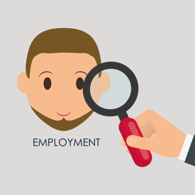 İstihdam tasarım. İnsan kaynakları simgesi. İzole illüstrasyon