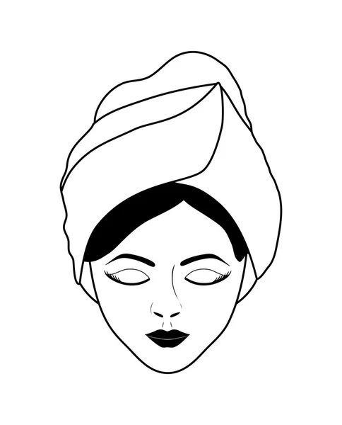 Design de centre de spa. Icône visage de femme. graphique vectoriel — Image vectorielle