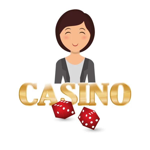 Diseño del casino. Persona y Juego icono. Ilustración aislada — Archivo Imágenes Vectoriales