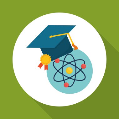 Eğitim tasarım. Üniversite simgesi. Derma ve izole illust