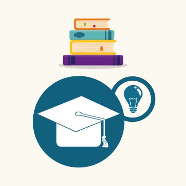 Eğitim tasarım. Üniversite simgesi. Derma ve izole illüstrasyon