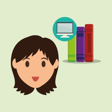 Eğitim tasarım. Üniversite simgesi. Derma ve izole illüstrasyon, insanlar avatar