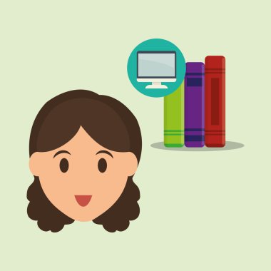 Eğitim tasarım. Üniversite simgesi. Derma ve izole illüstrasyon, insanlar avatar