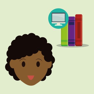 Eğitim tasarım. Üniversite simgesi. Derma ve izole illüstrasyon, insanlar avatar