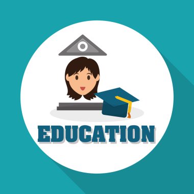 Eğitim tasarım. Üniversite simgesi. Derma ve izole illust