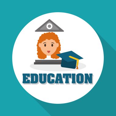 Eğitim tasarım. Üniversite simgesi. Derma ve izole illust